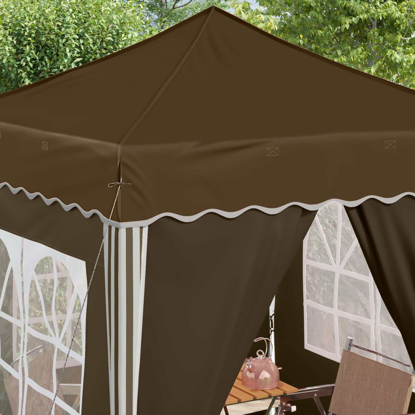 vidaXL Pop-up Party Tent 195 x 195 x 245 cm Taupe Oxford Fabric