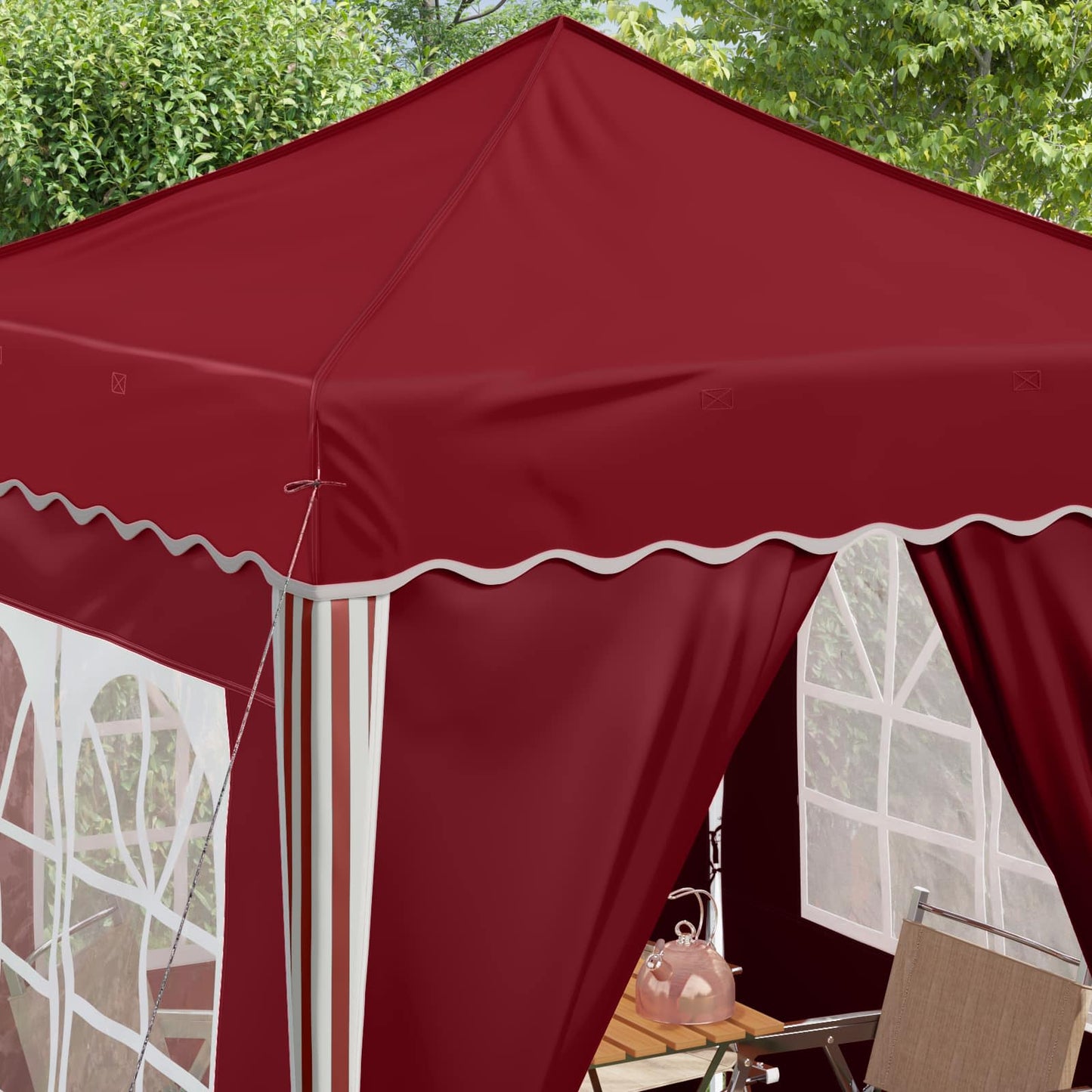 vidaXL Pop-up Party Tent 195 x 195 x 245 cm Burgundy Oxford Fabric