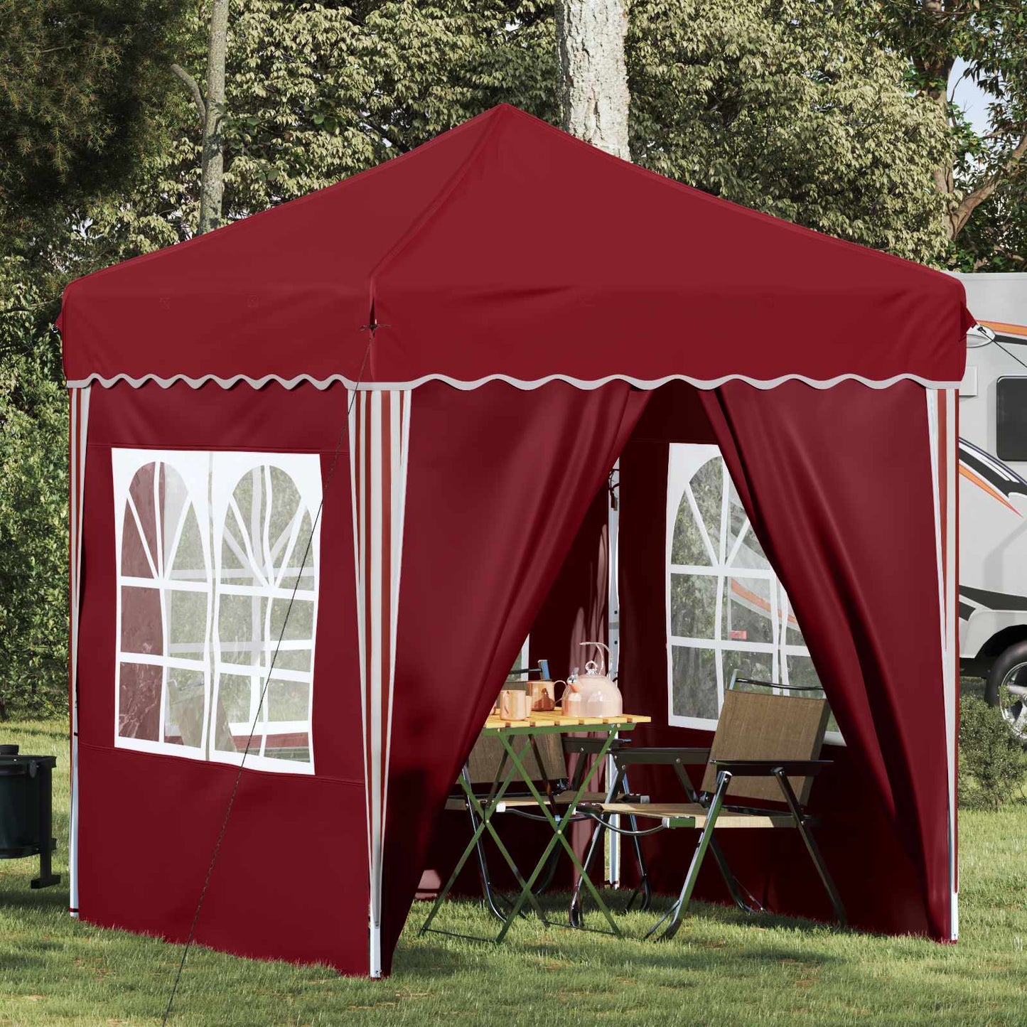 vidaXL Pop-up Party Tent 195 x 195 x 245 cm Burgundy Oxford Fabric