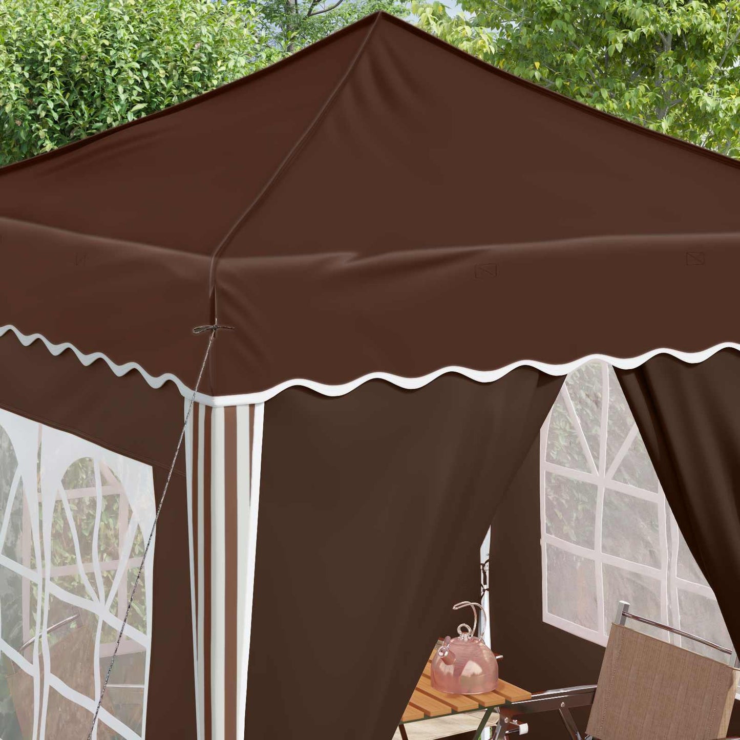vidaXL Pop-up Party Tent 195 x 195 x 245 cm Brown Oxford Fabric