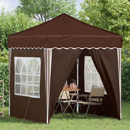 vidaXL Pop-up Party Tent 195 x 195 x 245 cm Brown Oxford Fabric