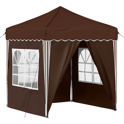vidaXL Pop-up Party Tent 195 x 195 x 245 cm Brown Oxford Fabric