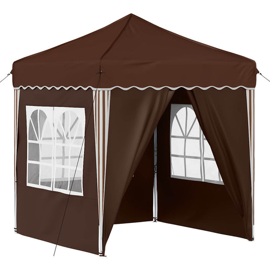 vidaXL Pop-up Party Tent 195 x 195 x 245 cm Brown Oxford Fabric