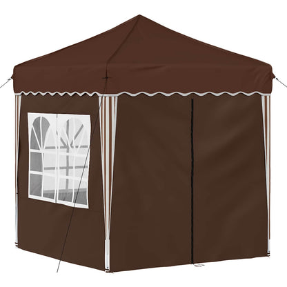 vidaXL Pop-up Party Tent 195 x 195 x 245 cm Brown Oxford Fabric