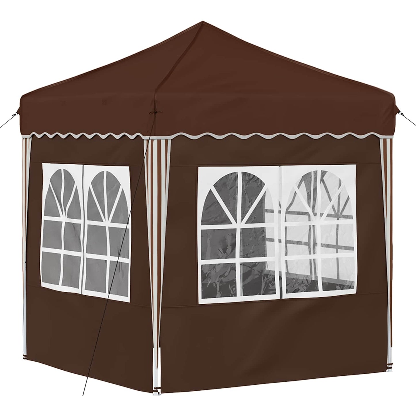 vidaXL Pop-up Party Tent 195 x 195 x 245 cm Brown Oxford Fabric