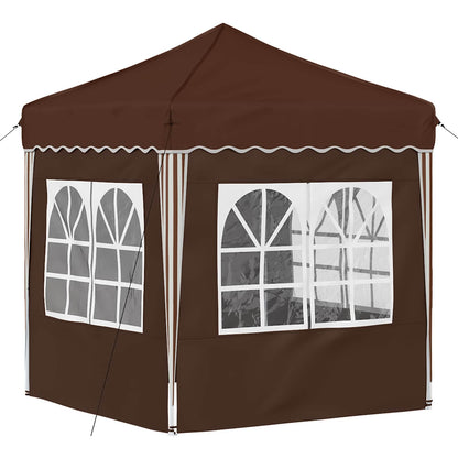 vidaXL Pop-up Party Tent 195 x 195 x 245 cm Brown Oxford Fabric