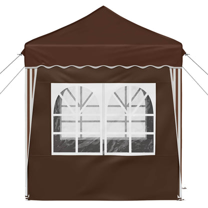 vidaXL Pop-up Party Tent 195 x 195 x 245 cm Brown Oxford Fabric