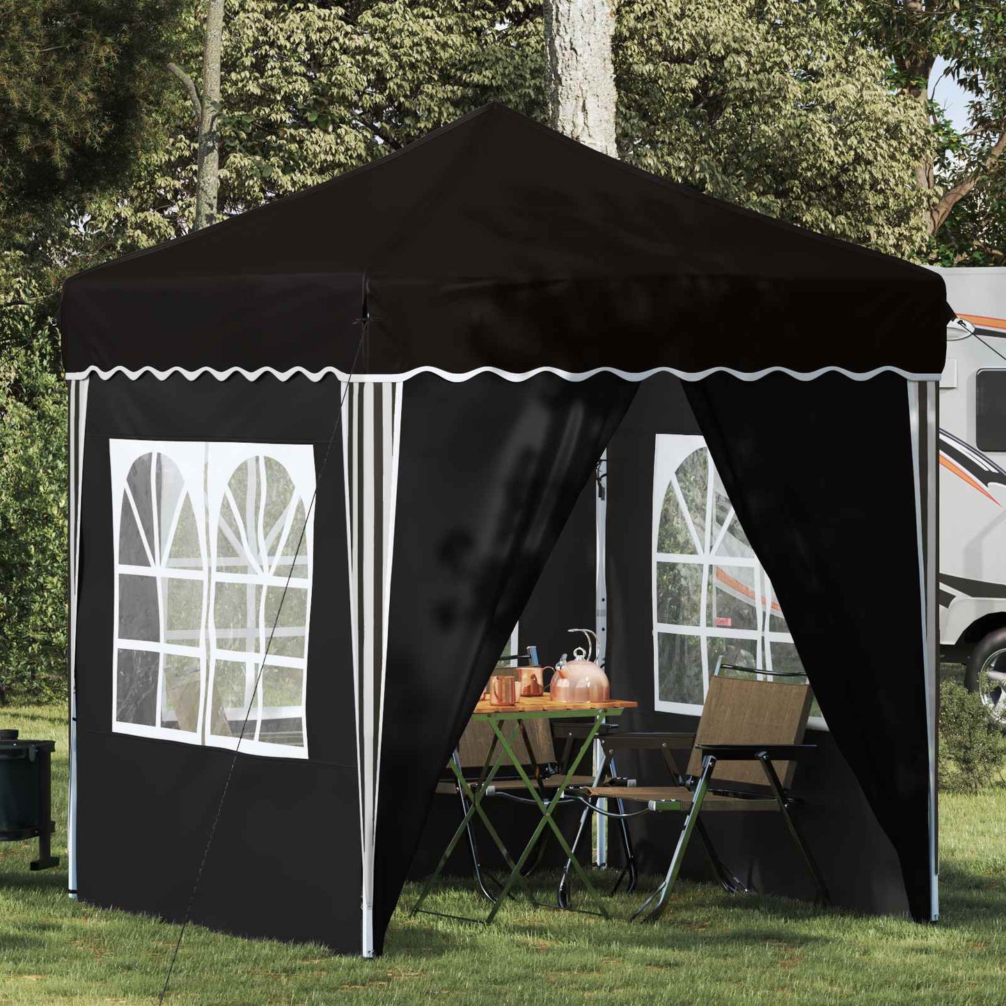 vidaXL Pop-up Party Tent 195 x 195 x 245 cm Black Oxford Fabric