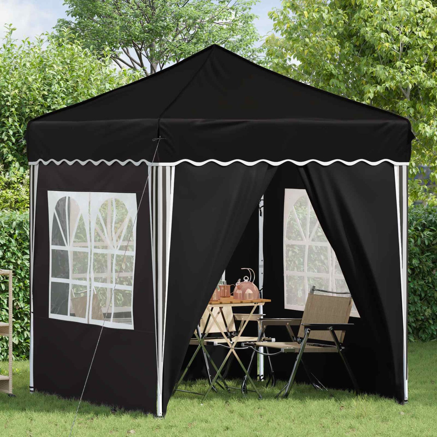 vidaXL Pop-up Party Tent 195 x 195 x 245 cm Black Oxford Fabric