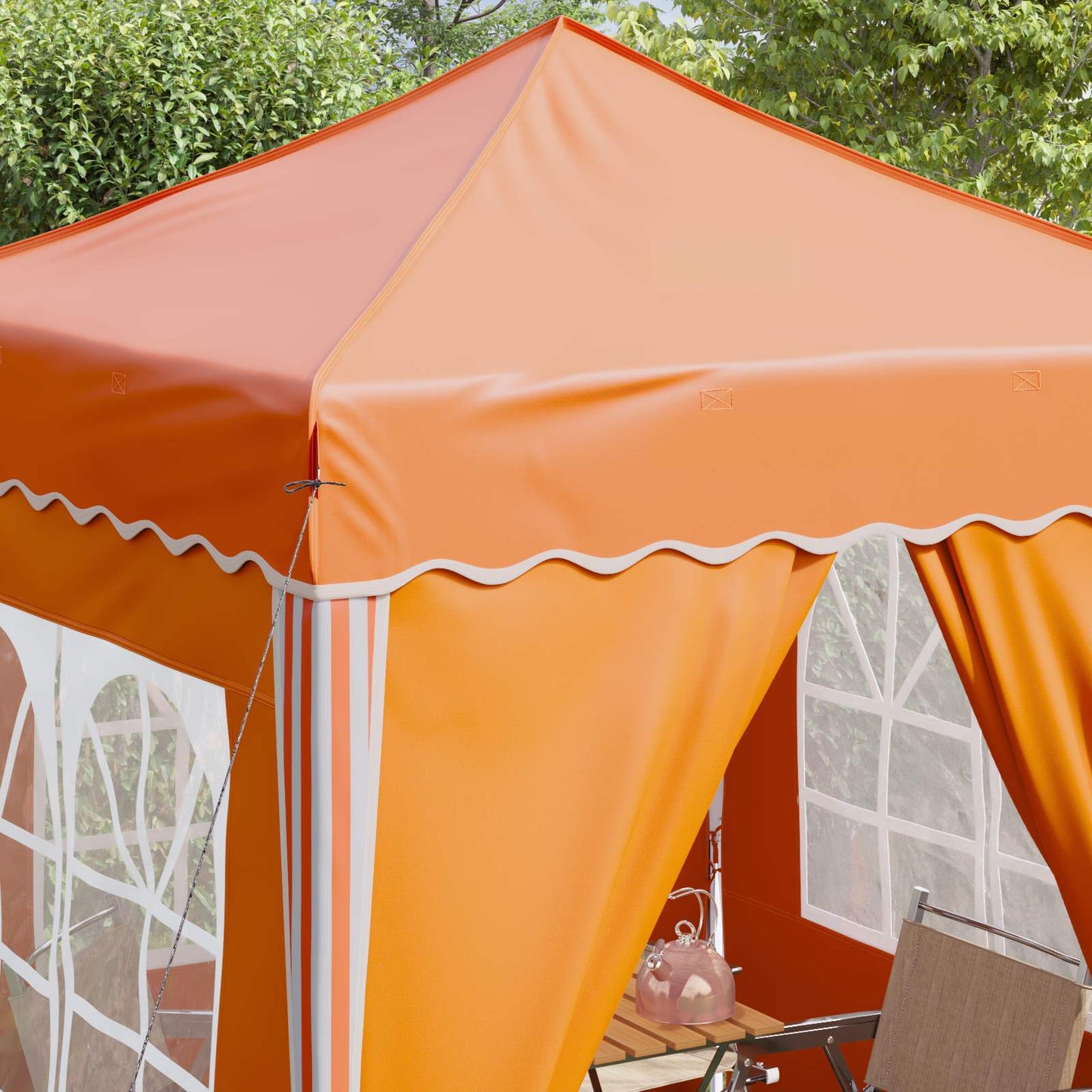 vidaXL Pop-up Party Tent 195 x 195 x 245 cm Orange Oxford Fabric