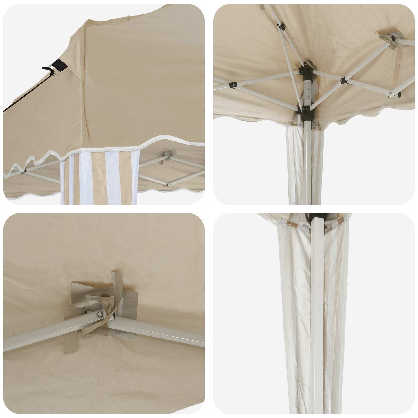 vidaXL Pop-up Party Tent 288 x 288 x 245 cm Cream Oxford Fabric