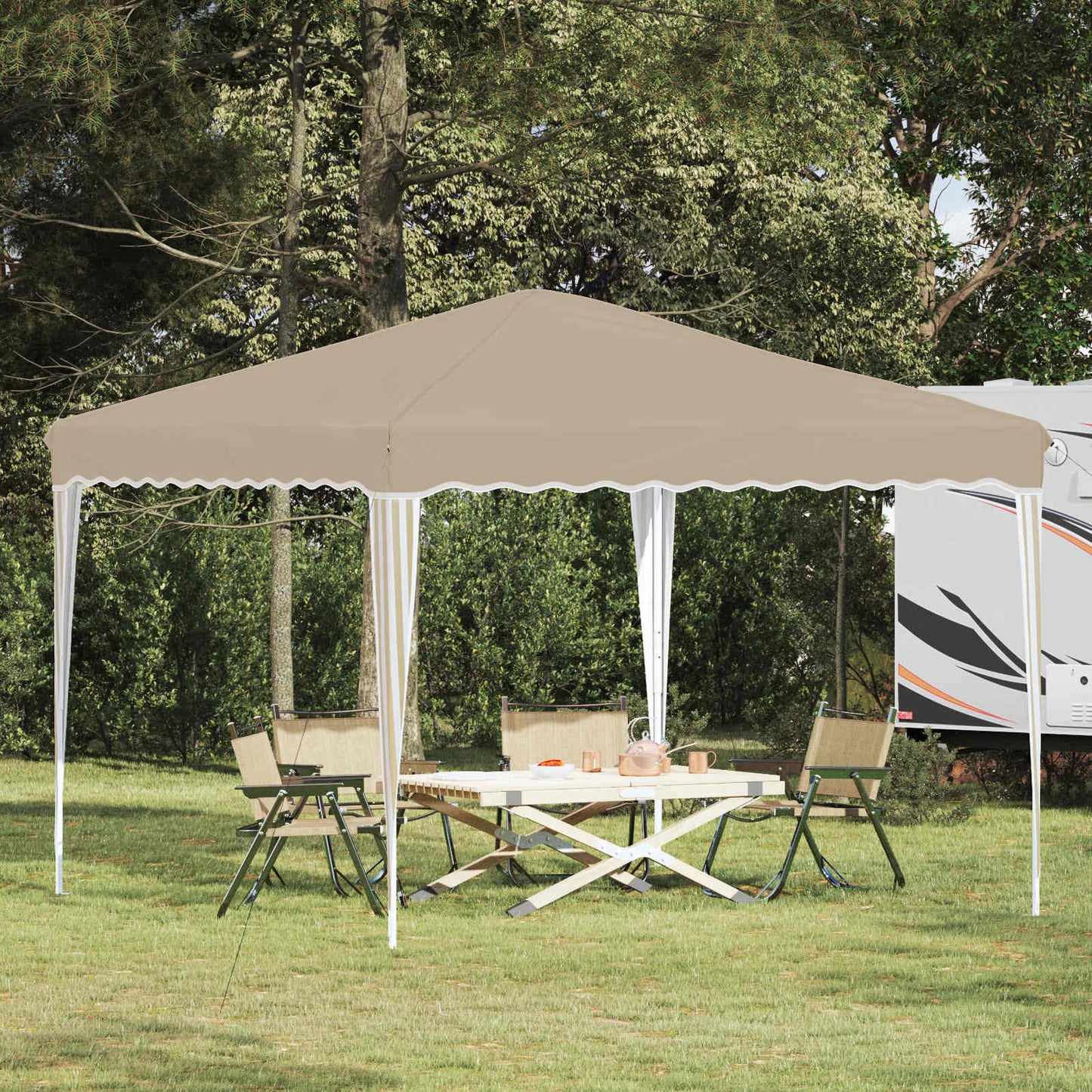 vidaXL Pop-up Party Tent 288 x 288 x 245 cm Cream Oxford Fabric