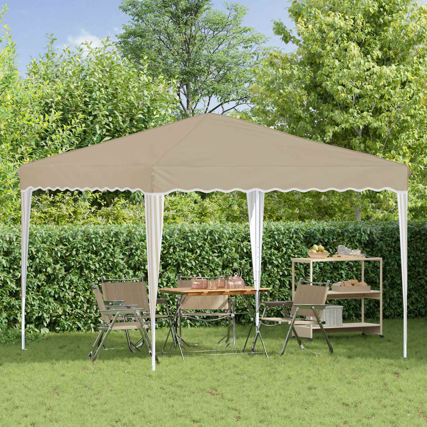 vidaXL Pop-up Party Tent 288 x 288 x 245 cm Cream Oxford Fabric