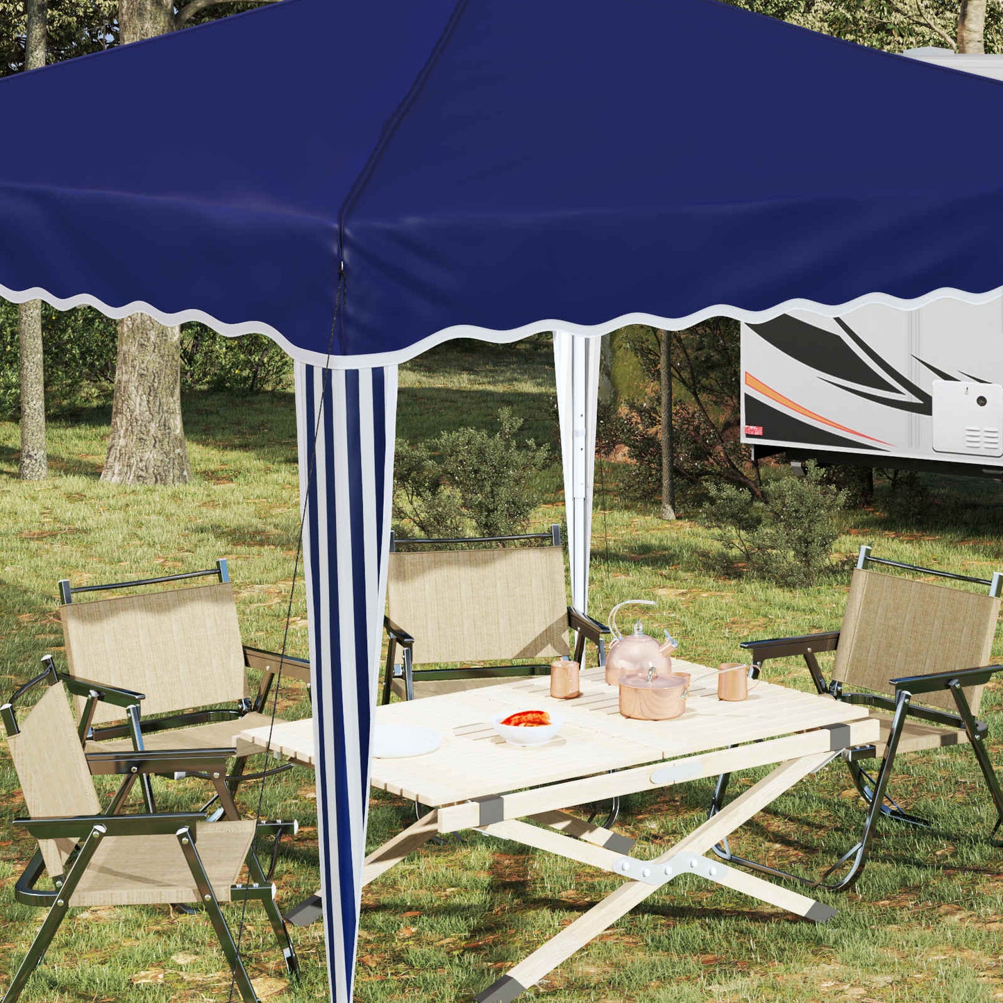 vidaXL Pop-up Party Tent 288 x 288 x 245 cm Blue Oxford Fabric