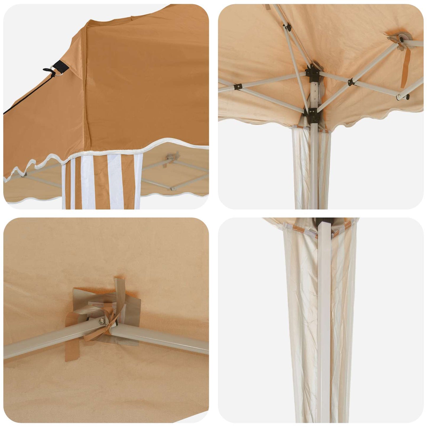 vidaXL Pop-up Party Tent 288 x 288 x 245 cm Beige Oxford Fabric