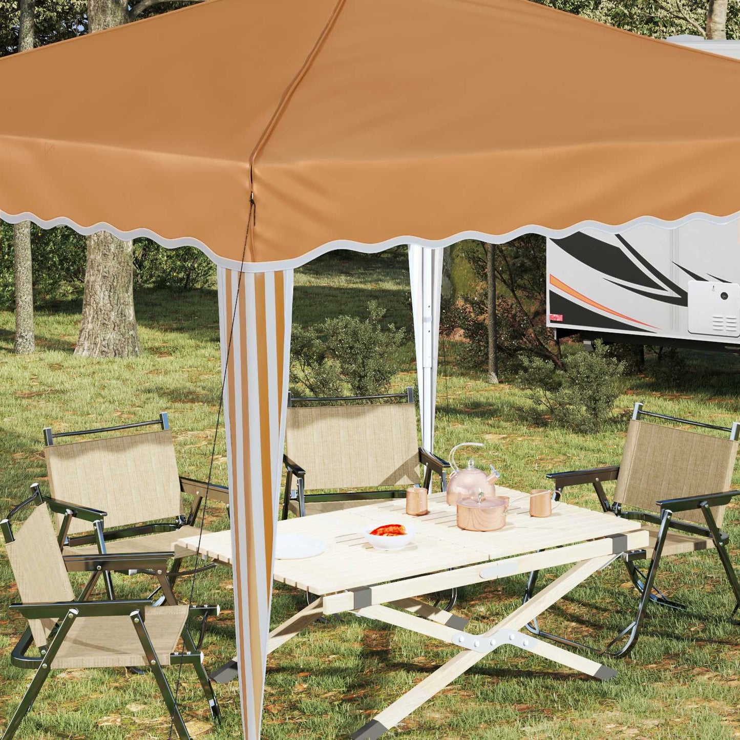 vidaXL Pop-up Party Tent 288 x 288 x 245 cm Beige Oxford Fabric