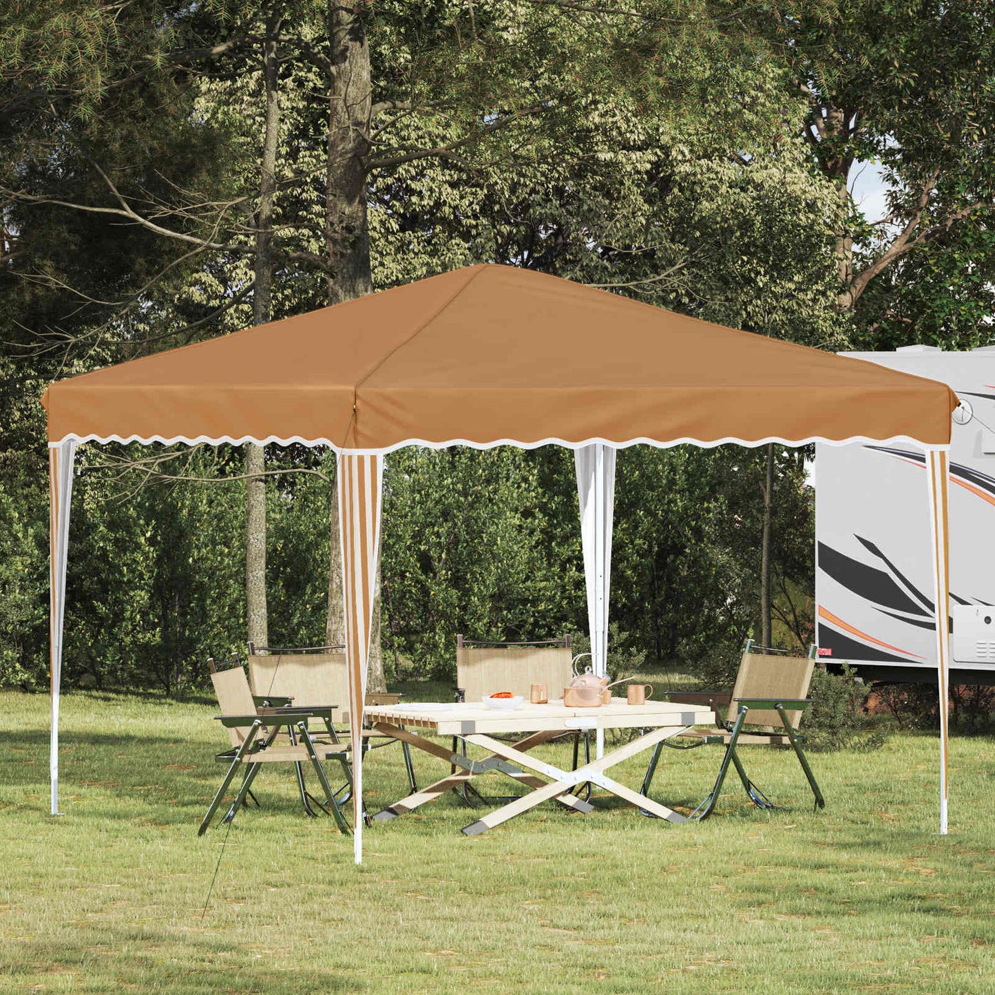 vidaXL Pop-up Party Tent 288 x 288 x 245 cm Beige Oxford Fabric