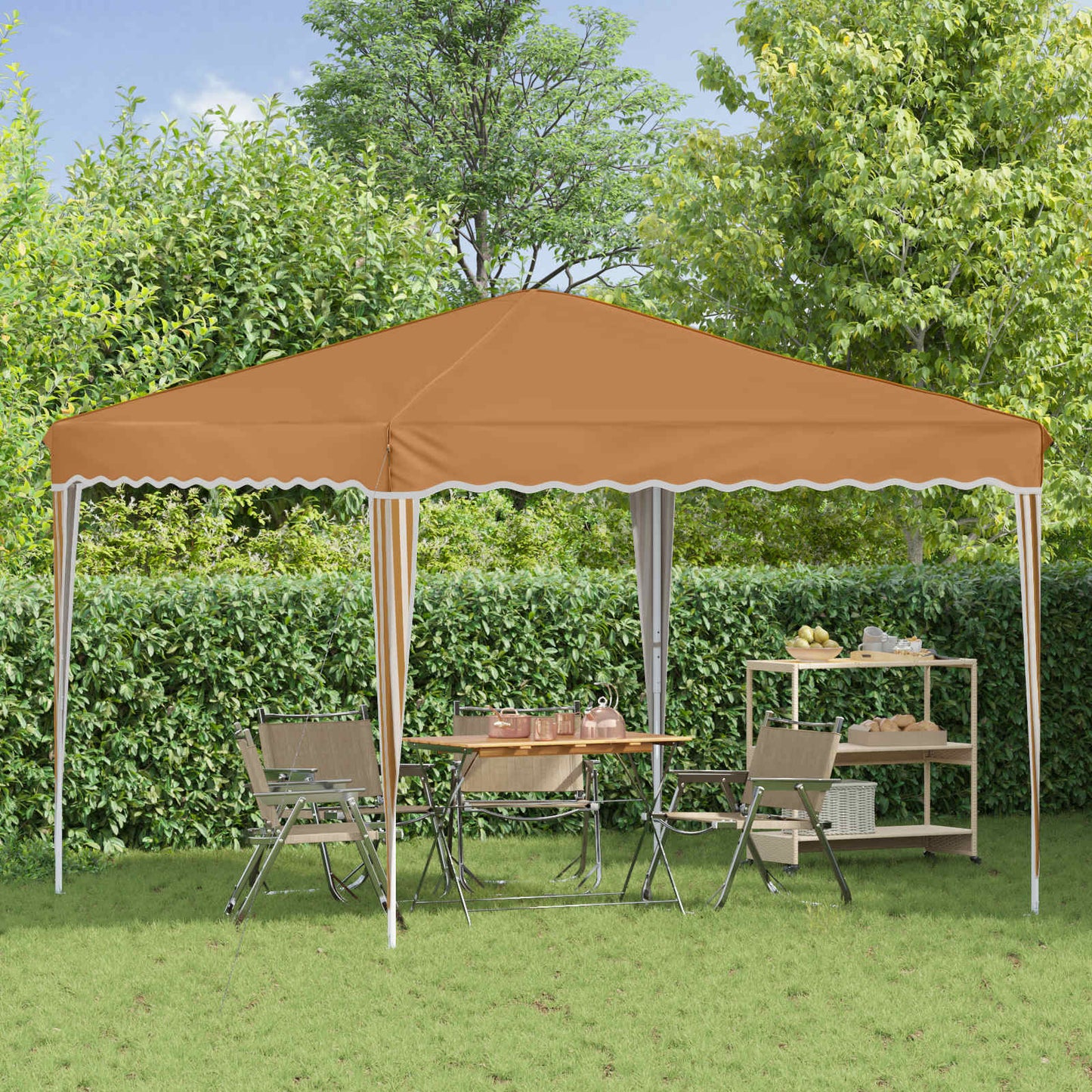 vidaXL Pop-up Party Tent 288 x 288 x 245 cm Beige Oxford Fabric