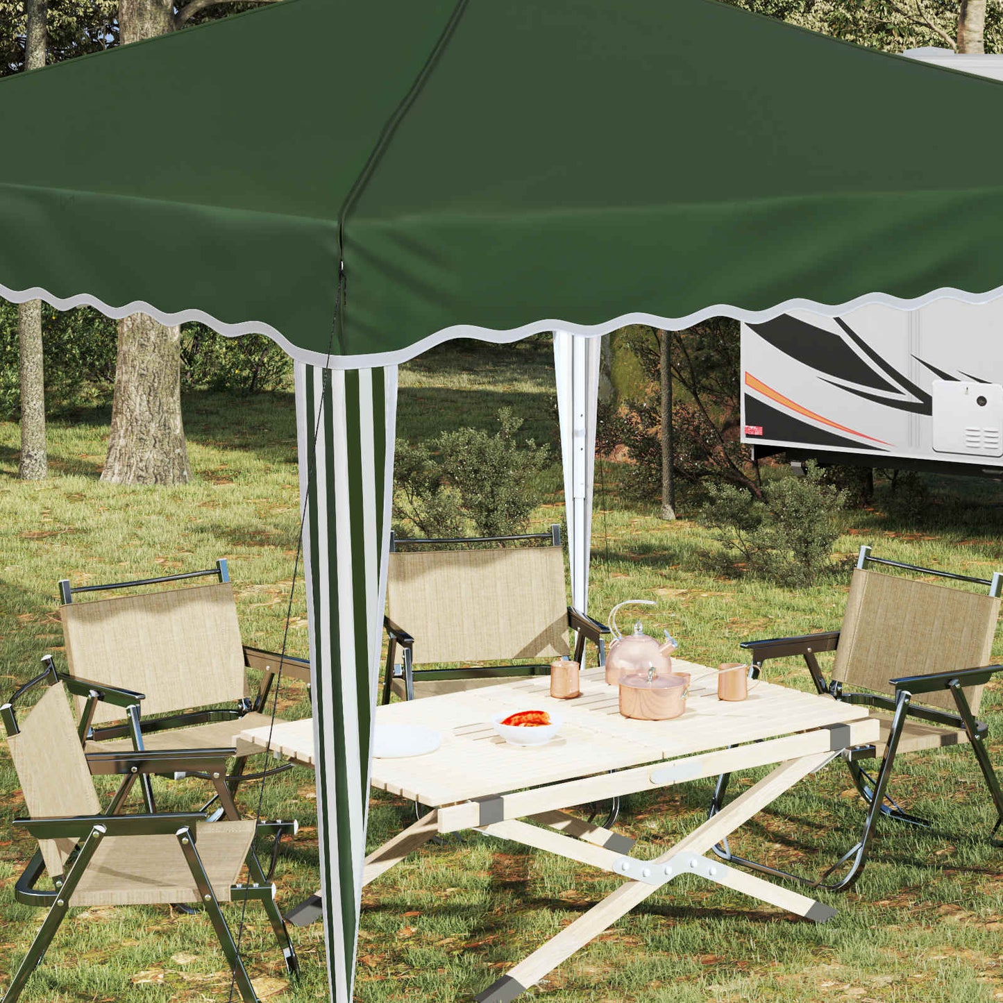 vidaXL Pop-up Party Tent 288 x 288 x 245 cm Green Oxford Fabric