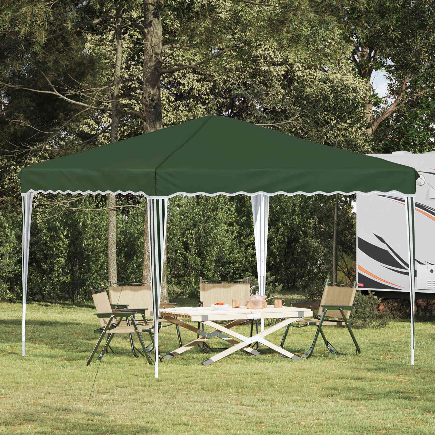 vidaXL Pop-up Party Tent 288 x 288 x 245 cm Green Oxford Fabric