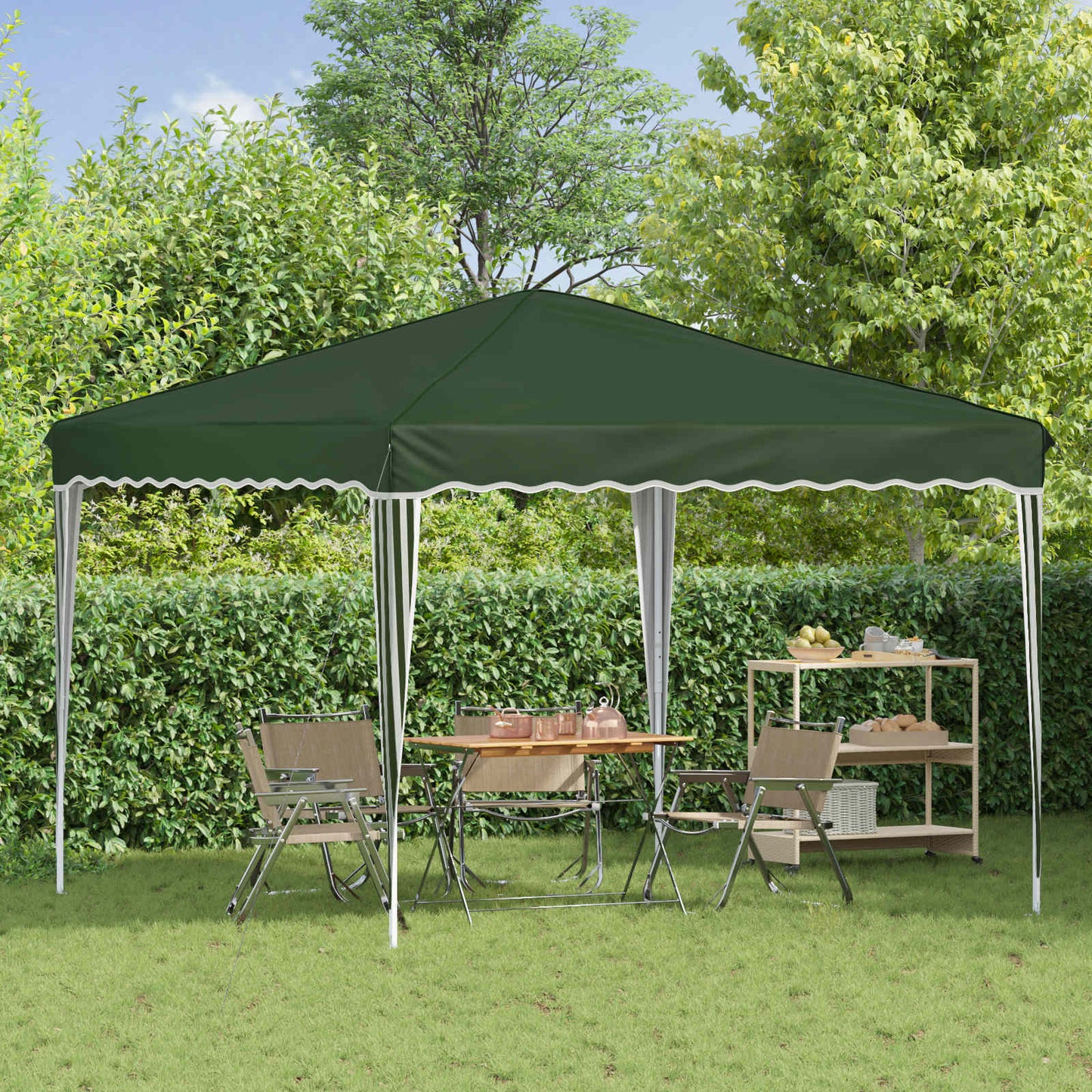 vidaXL Pop-up Party Tent 288 x 288 x 245 cm Green Oxford Fabric