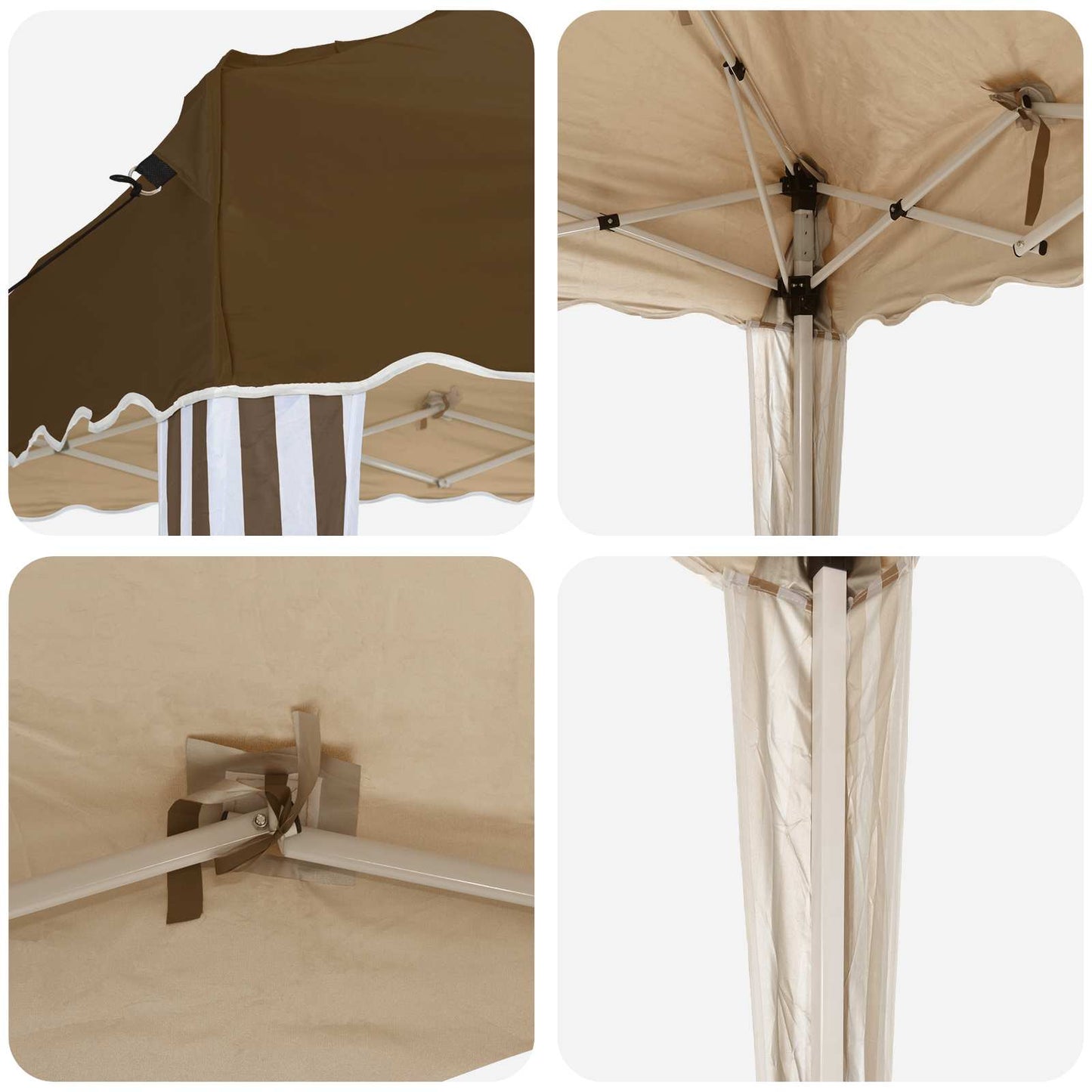vidaXL Pop-up Party Tent 288 x 288 x 245 cm Taupe Oxford Fabric