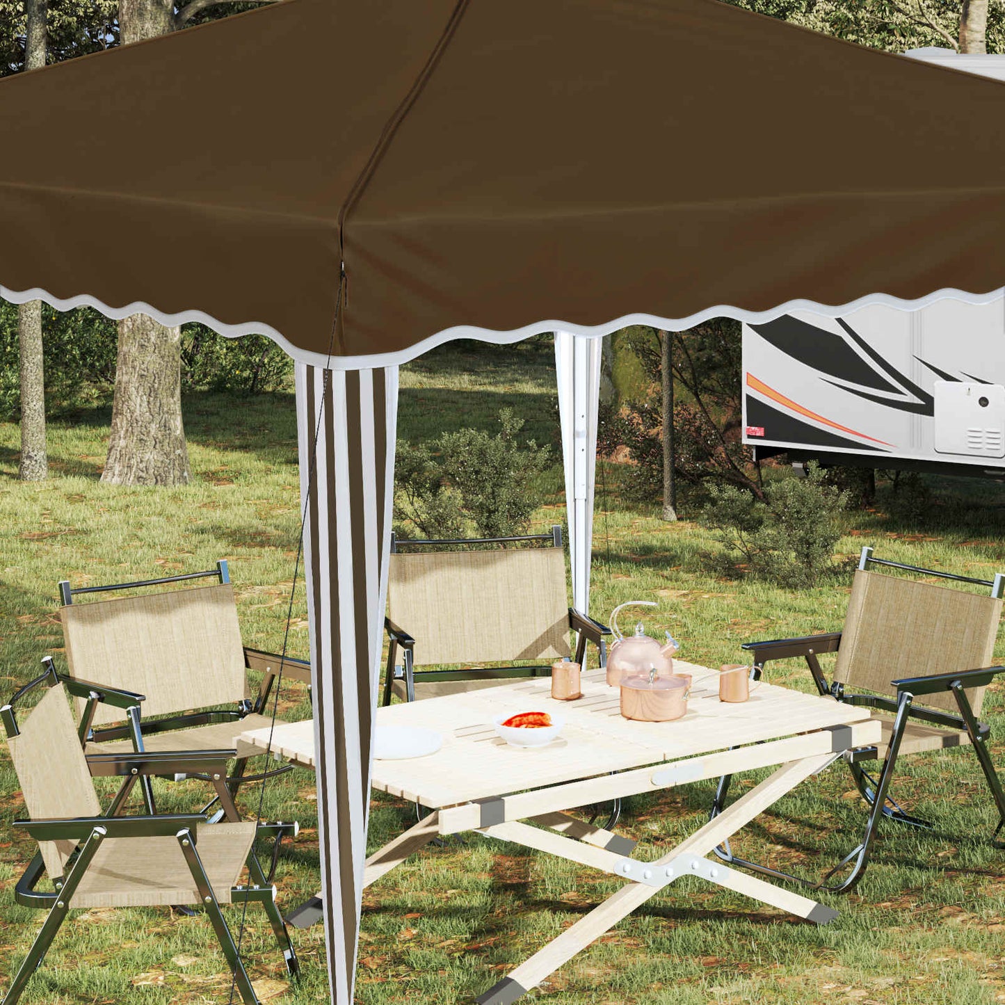 vidaXL Pop-up Party Tent 288 x 288 x 245 cm Taupe Oxford Fabric
