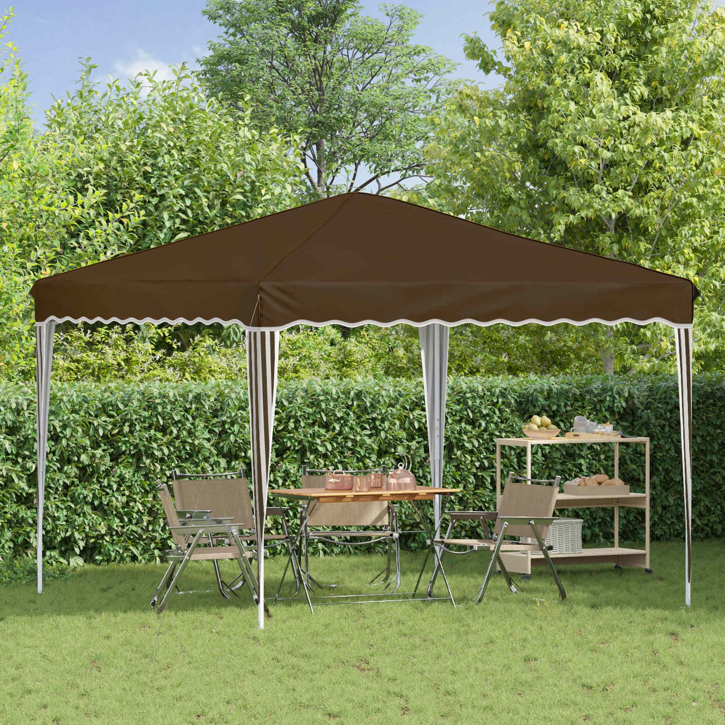 vidaXL Pop-up Party Tent 288 x 288 x 245 cm Taupe Oxford Fabric