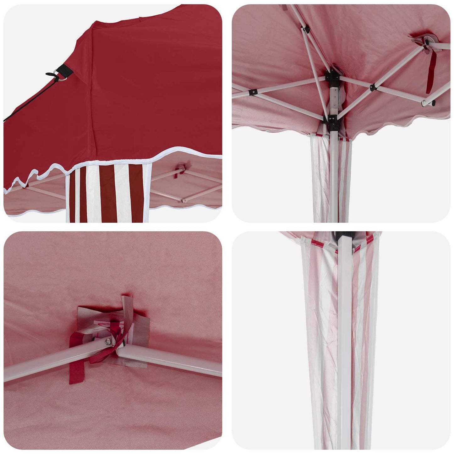 vidaXL Pop-up Party Tent 288 x 288 x 245 cm Burgundy Oxford Fabric