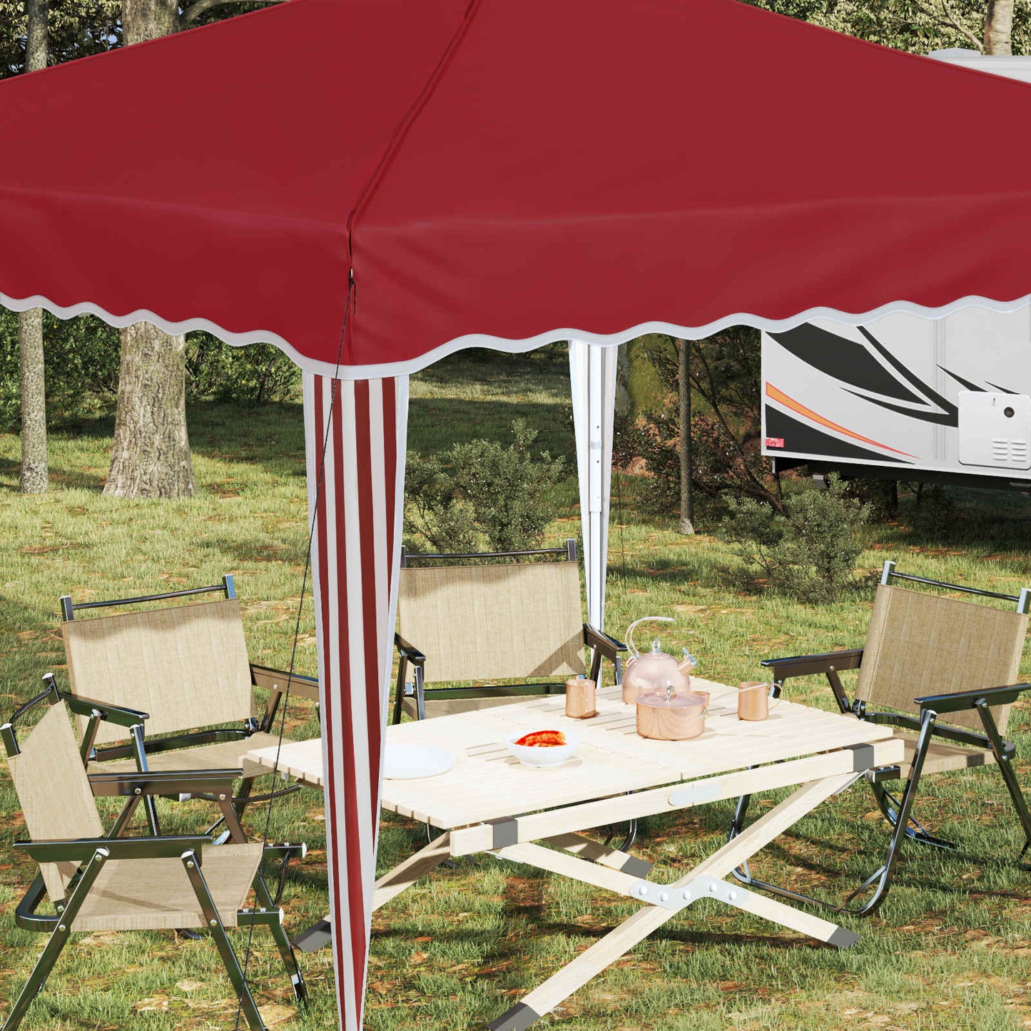 vidaXL Pop-up Party Tent 288 x 288 x 245 cm Burgundy Oxford Fabric