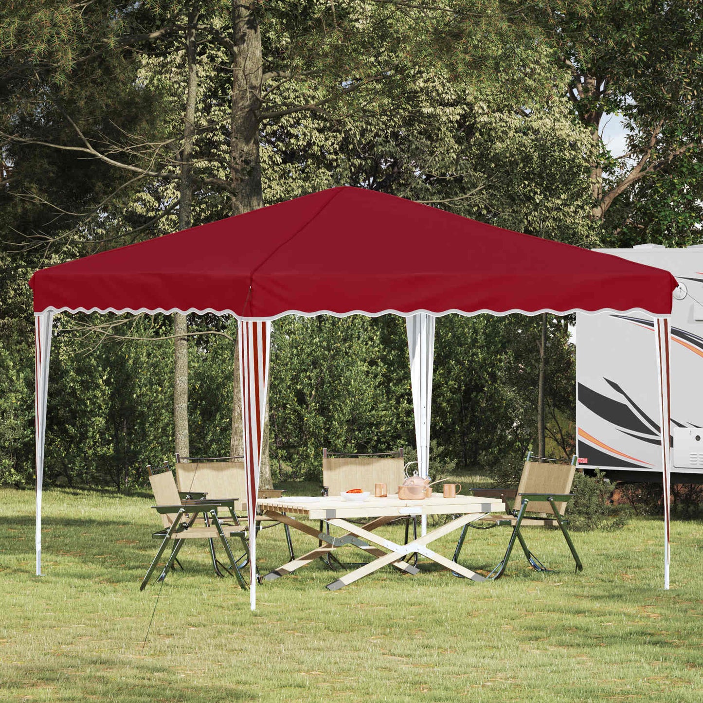 vidaXL Pop-up Party Tent 288 x 288 x 245 cm Burgundy Oxford Fabric