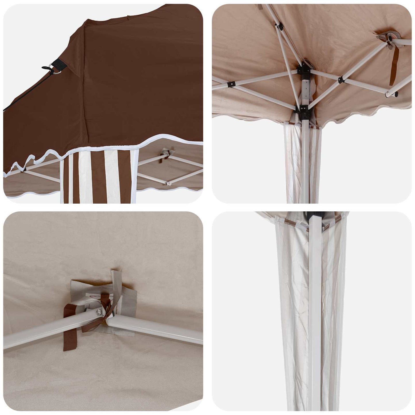 vidaXL Pop-up Party Tent 288 x 288 x 245 cm Brown Oxford Fabric