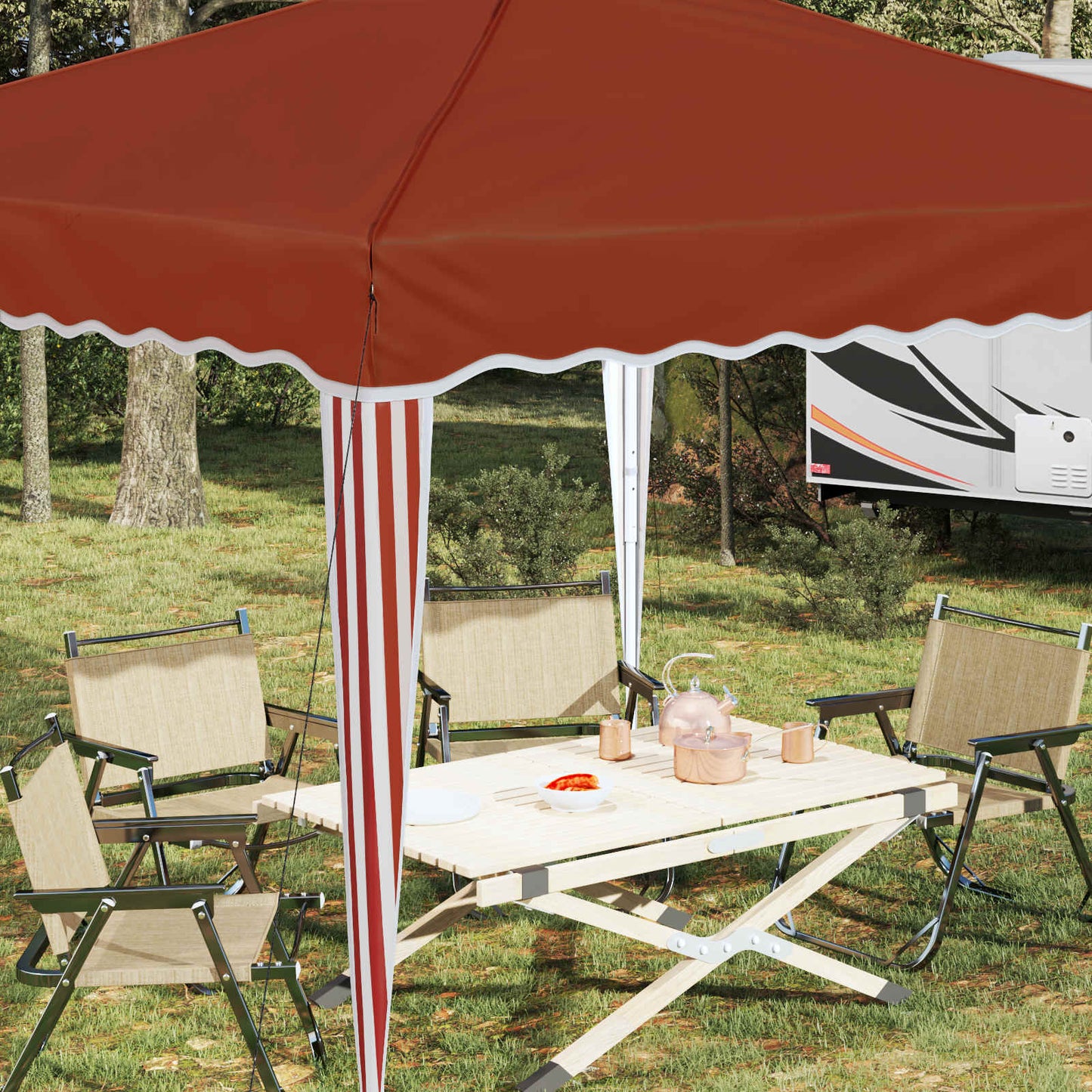 vidaXL Pop-up Party Tent 288 x 288 x 245 cm Terracotta Oxford Fabric