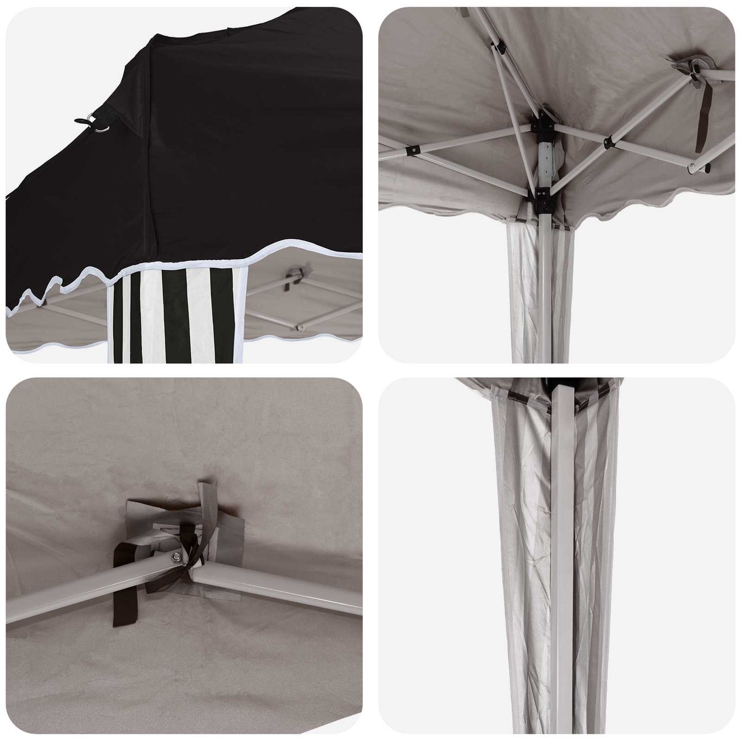 vidaXL Pop-up Party Tent 288 x 288 x 245 cm Black Oxford Fabric