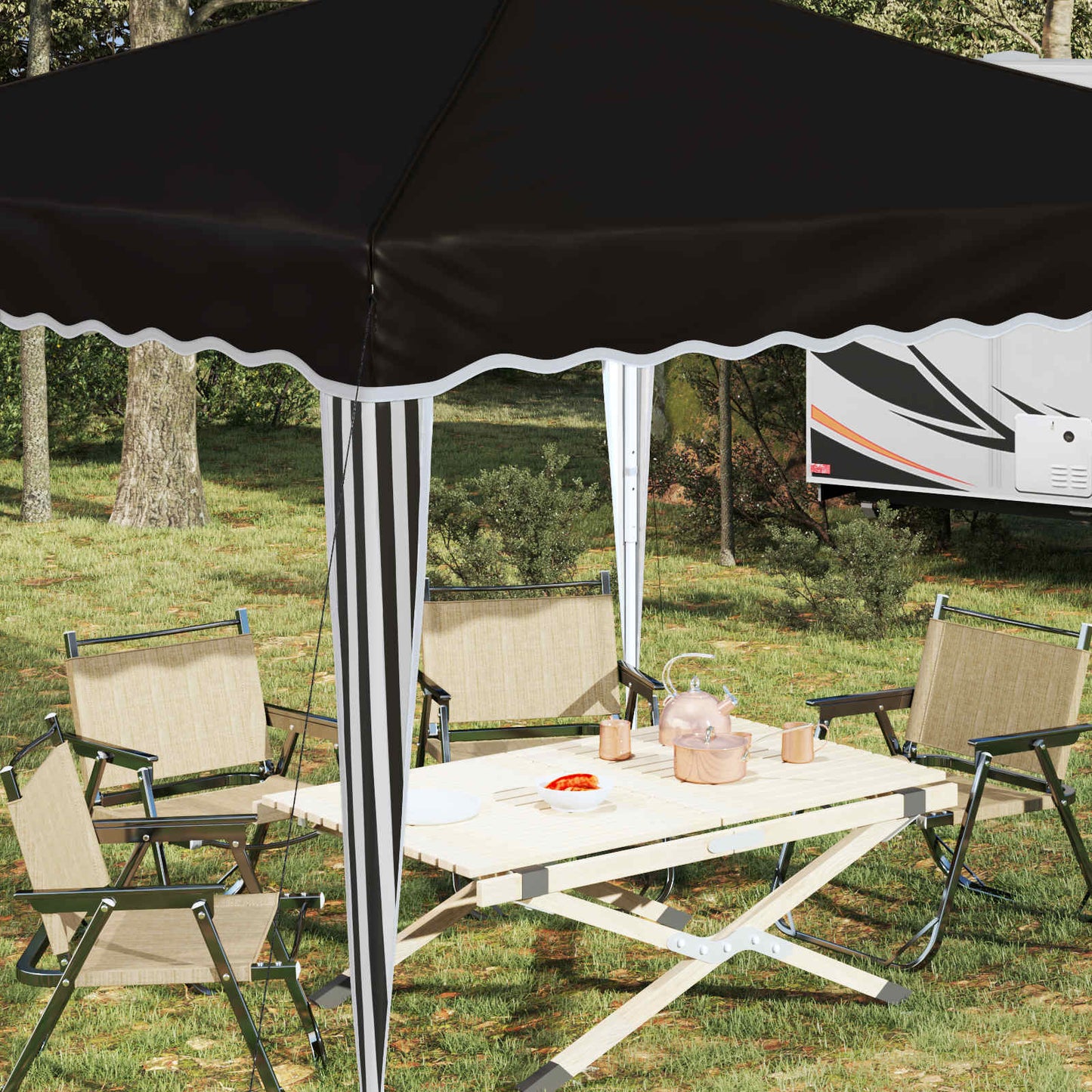 vidaXL Pop-up Party Tent 288 x 288 x 245 cm Black Oxford Fabric