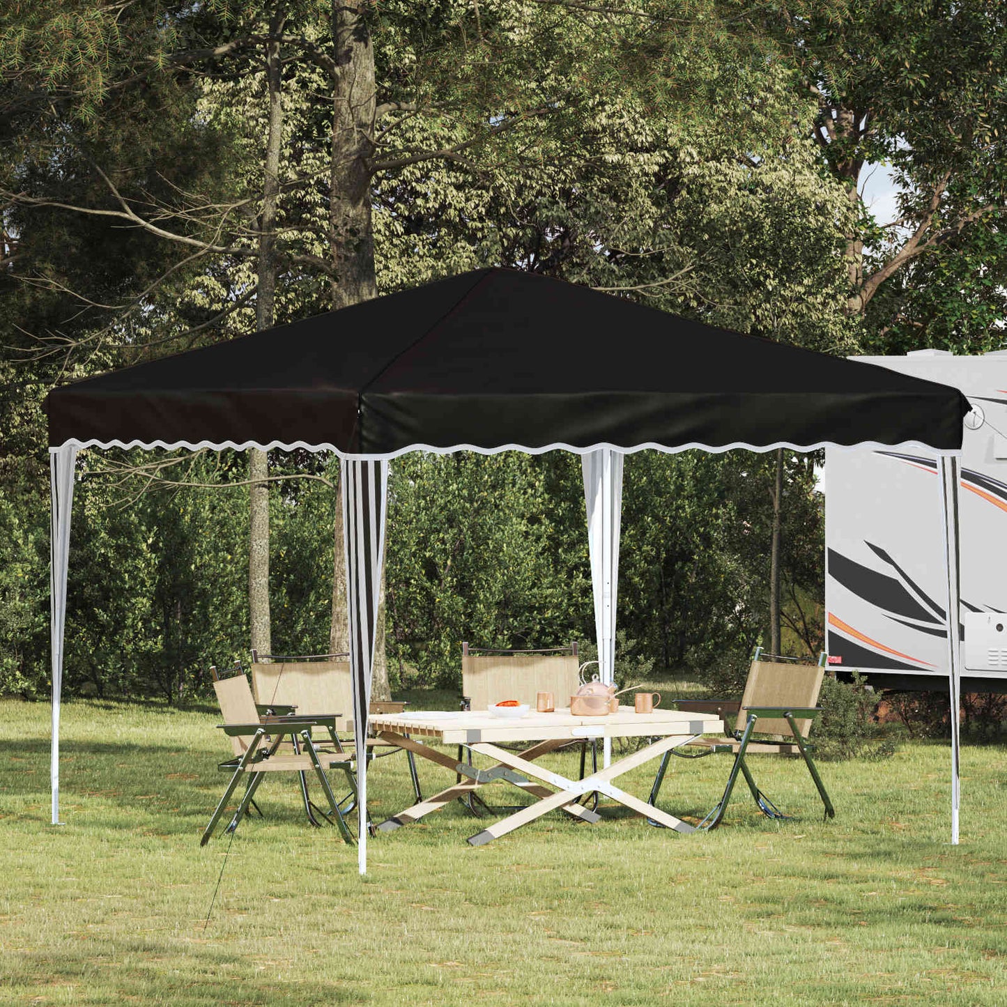 vidaXL Pop-up Party Tent 288 x 288 x 245 cm Black Oxford Fabric