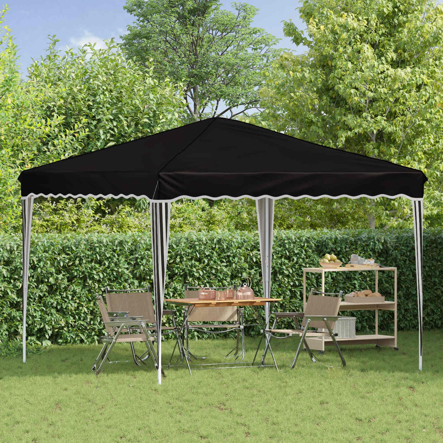 vidaXL Pop-up Party Tent 288 x 288 x 245 cm Black Oxford Fabric