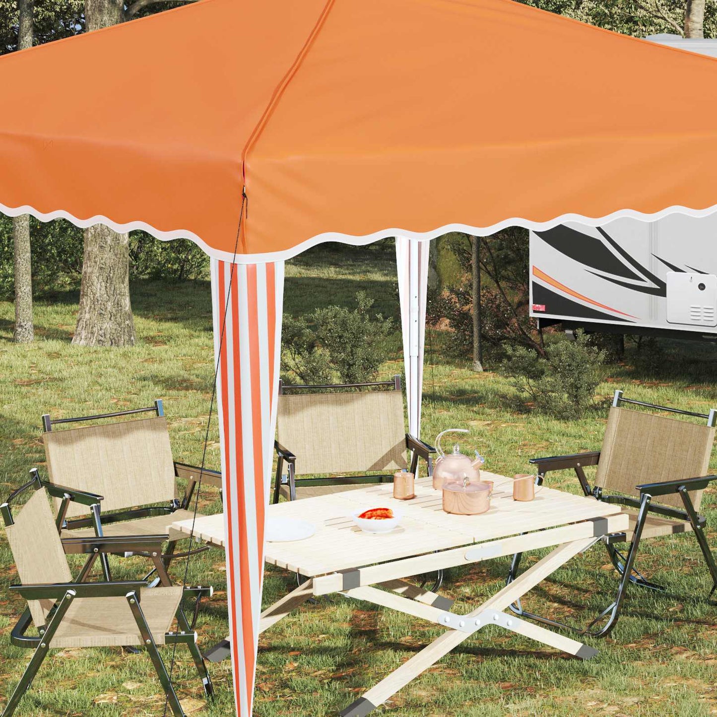 vidaXL Pop-up Party Tent 288 x 288 x 245 cm Orange Oxford Fabric