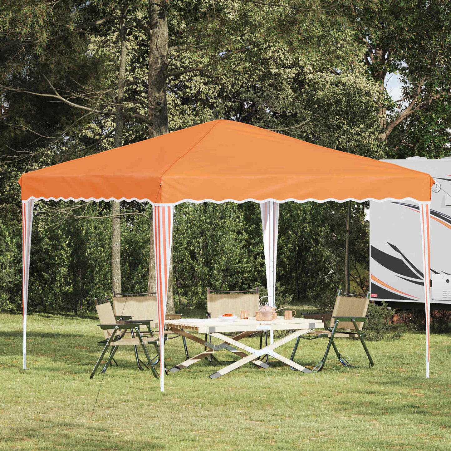 vidaXL Pop-up Party Tent 288 x 288 x 245 cm Orange Oxford Fabric