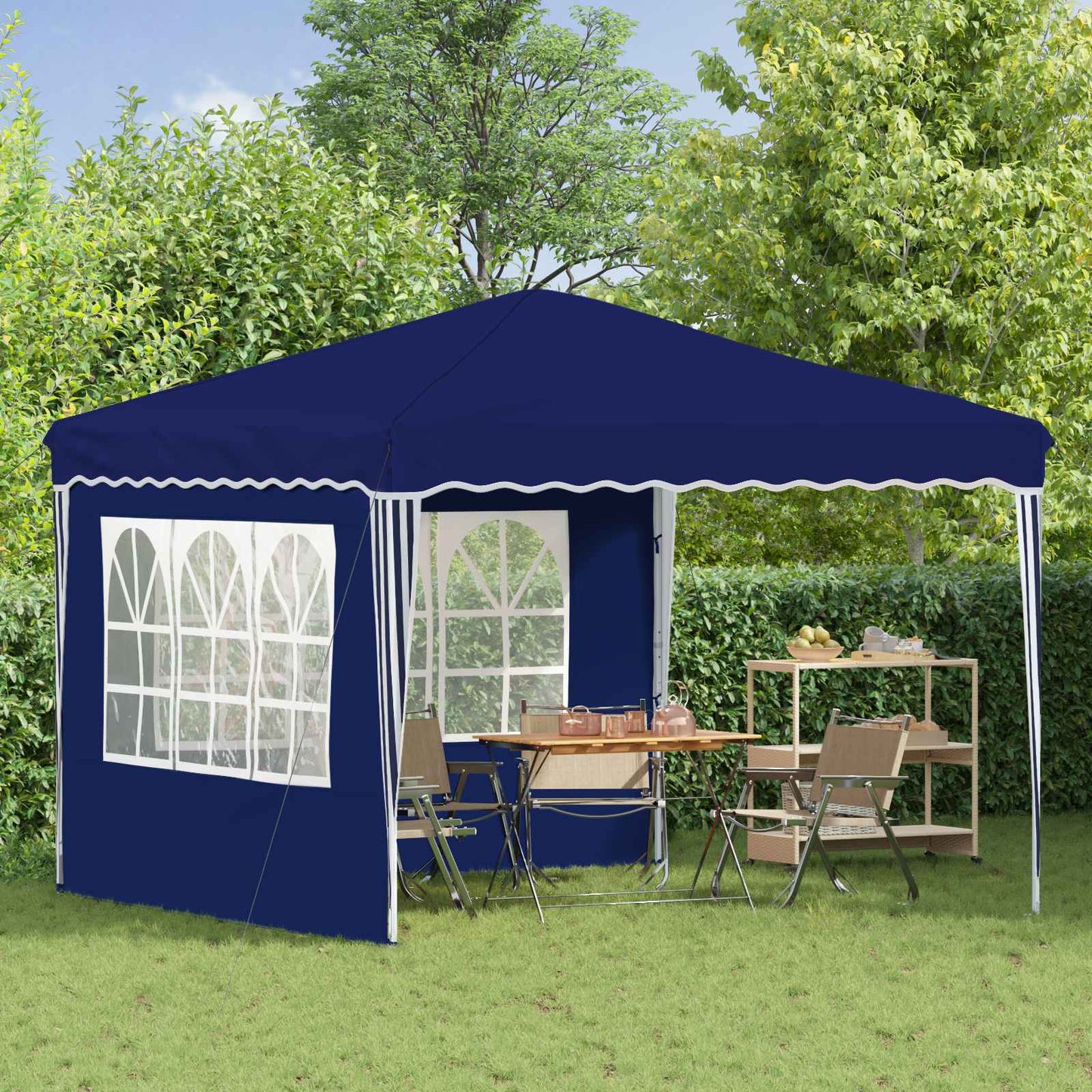 vidaXL Pop-up Party Tent 288 x 288 x 245 cm Blue Oxford Fabric