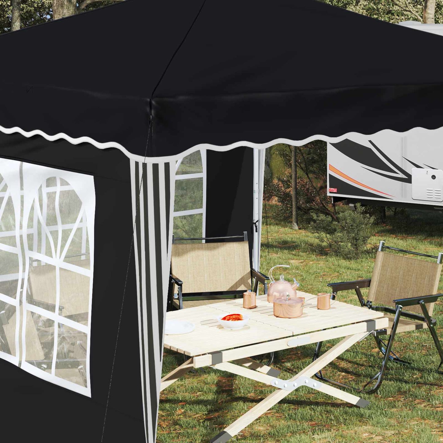 vidaXL Pop-up Party Tent 288 x 288 x 245 cm Anthracite Oxford Fabric