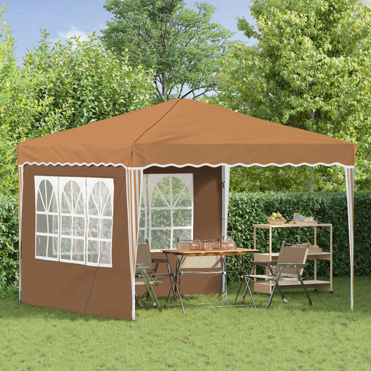 vidaXL Pop-up Party Tent 288 x 288 x 245 cm Beige Oxford Fabric
