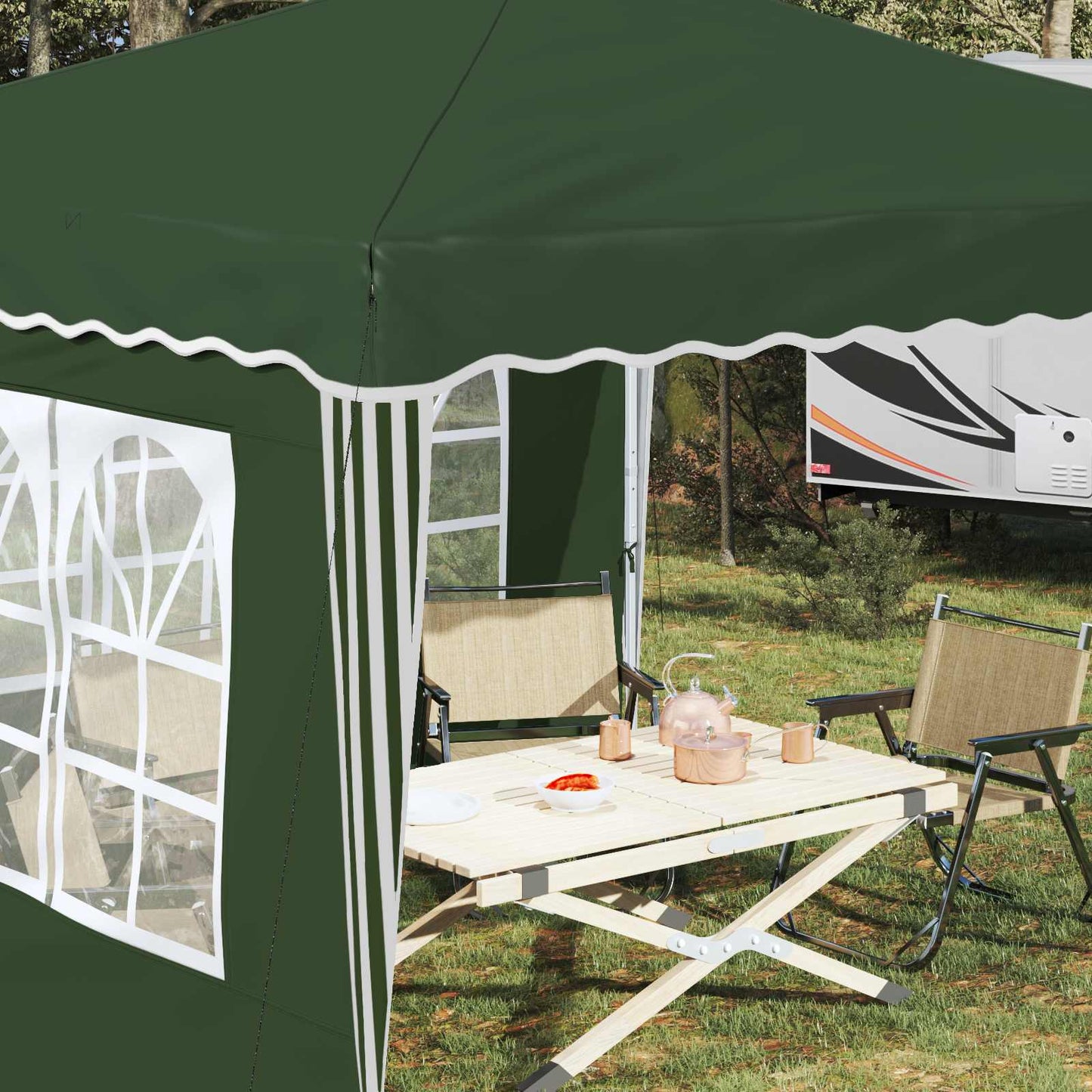 vidaXL Pop-up Party Tent 288 x 288 x 245 cm Green Oxford Fabric