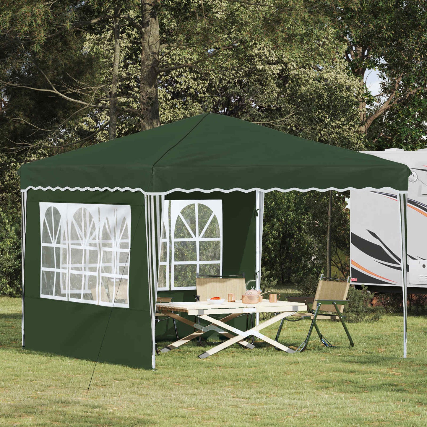 vidaXL Pop-up Party Tent 288 x 288 x 245 cm Green Oxford Fabric
