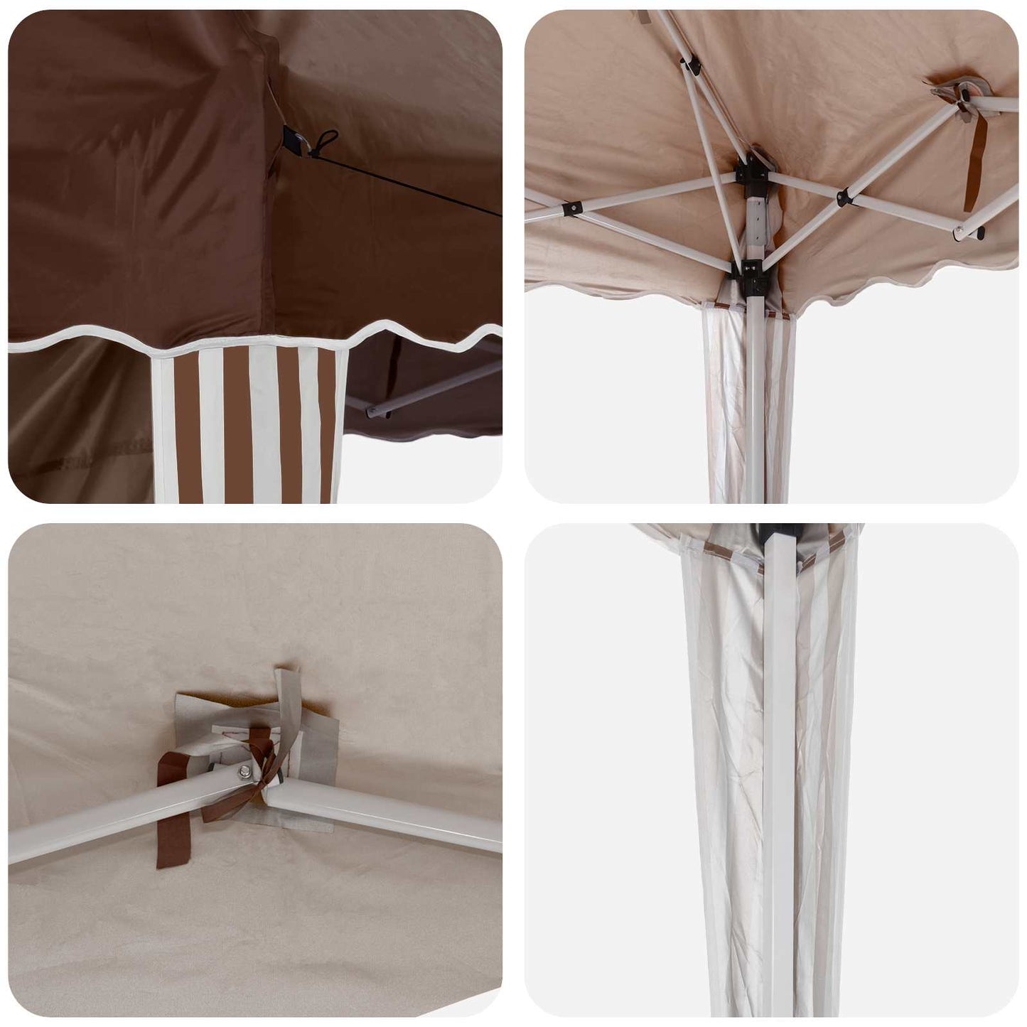 vidaXL Pop-up Party Tent 288 x 288 x 245 cm Brown Oxford Fabric