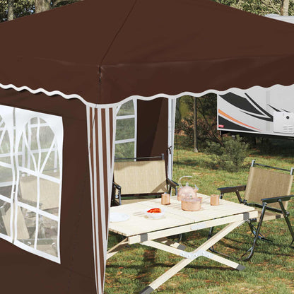 vidaXL Pop-up Party Tent 288 x 288 x 245 cm Brown Oxford Fabric