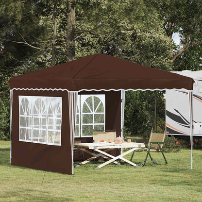 vidaXL Pop-up Party Tent 288 x 288 x 245 cm Brown Oxford Fabric
