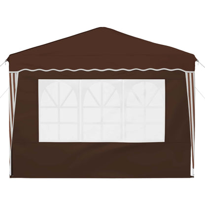 vidaXL Pop-up Party Tent 288 x 288 x 245 cm Brown Oxford Fabric