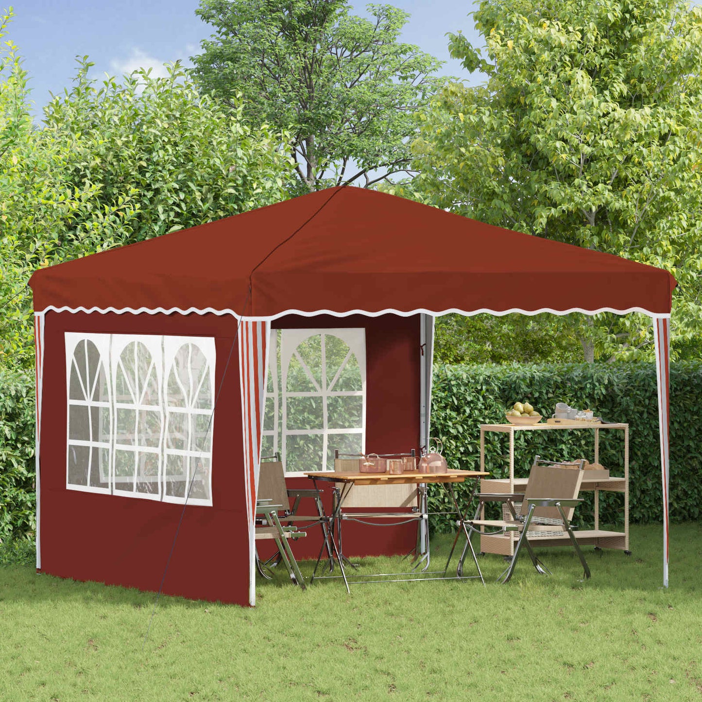 vidaXL Pop-up Party Tent 288 x 288 x 245 cm Terracotta Oxford Fabric