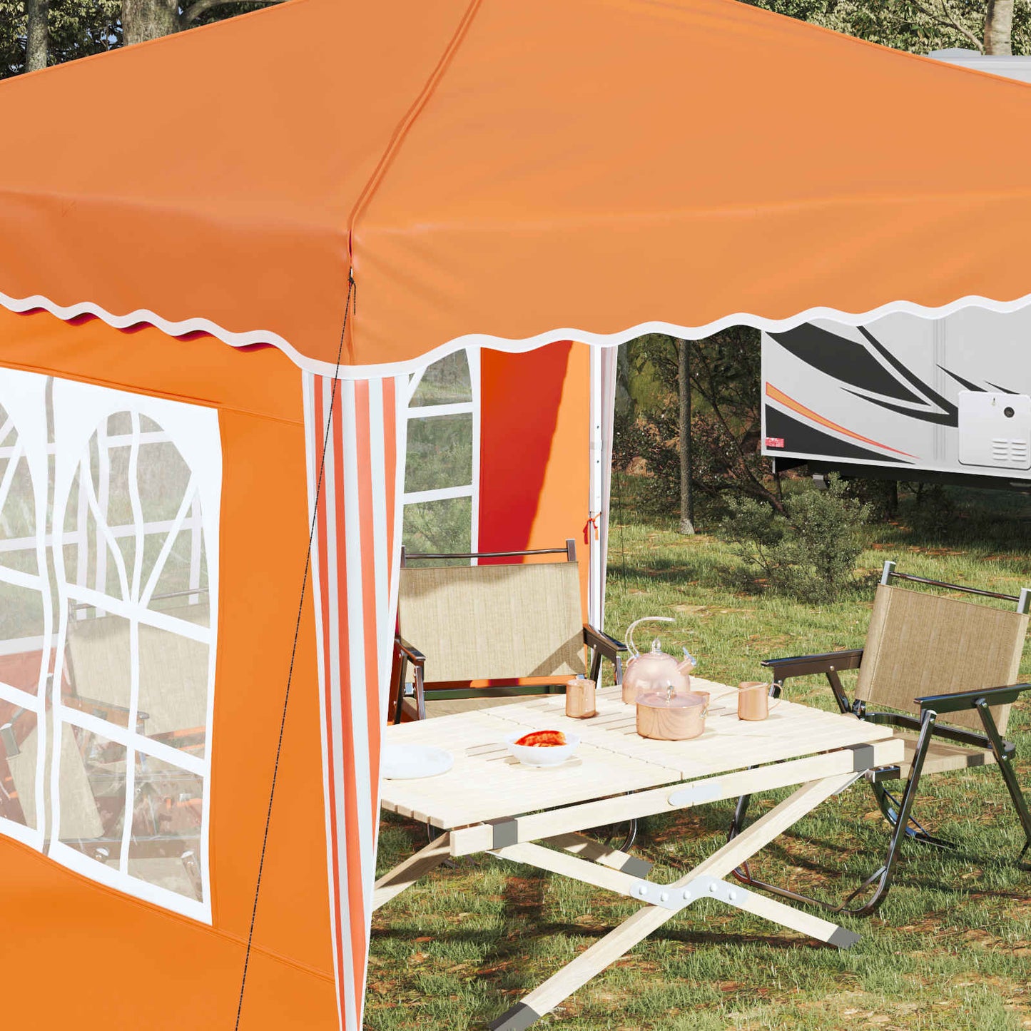 vidaXL Pop-up Party Tent 288 x 288 x 245 cm Orange Oxford Fabric